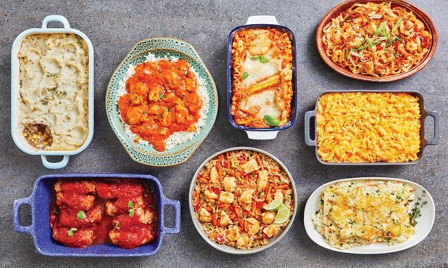 A group of 2 lb entrée frozen meals