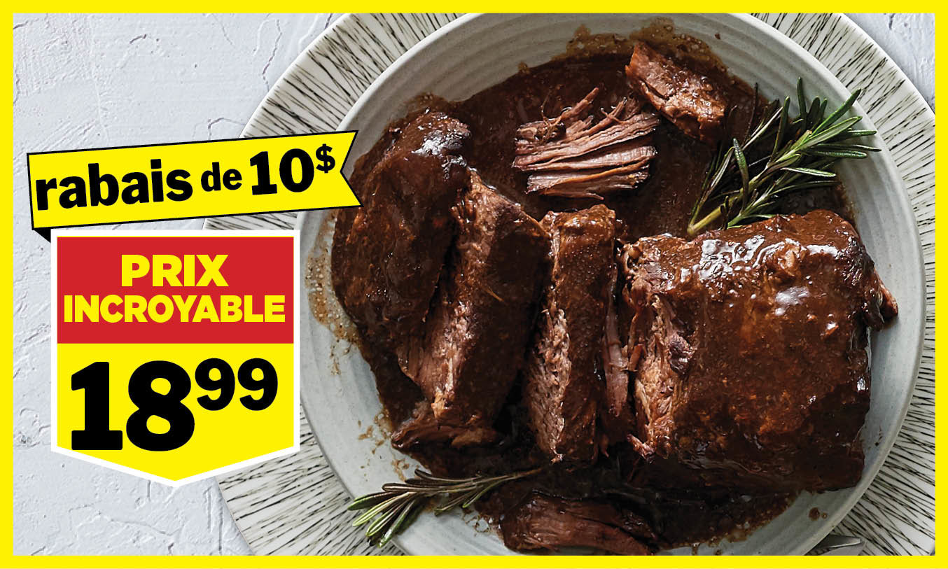 Rôti de bœuf braisé, cuit lentement