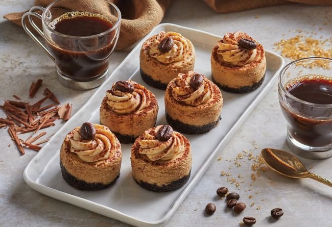Mini Mocha Cheesecakes
