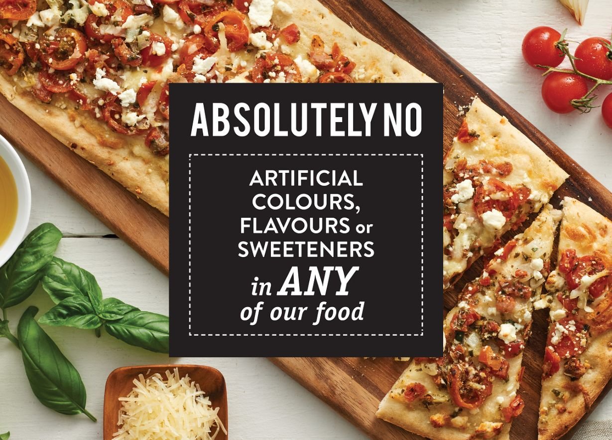 Absolutely no artificial flavours, colours and sweeteners in any of our food