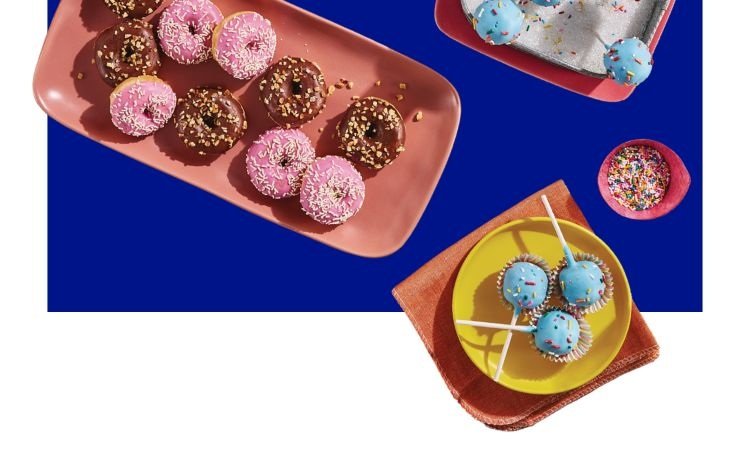 Cake Pops and Mini Donuts with sprinkles