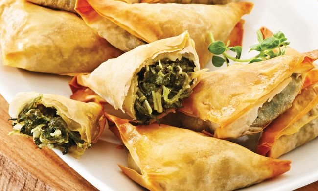 Spanakopita on a plate