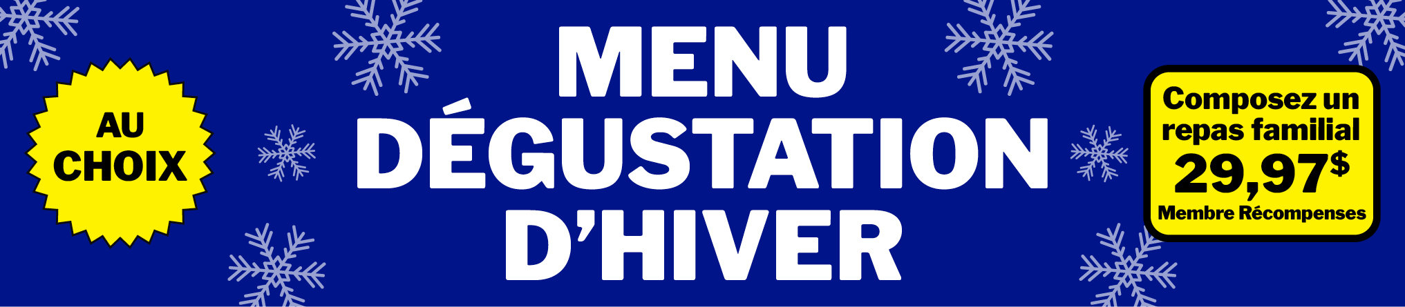 MENU DEGUSTATION D'HIVER