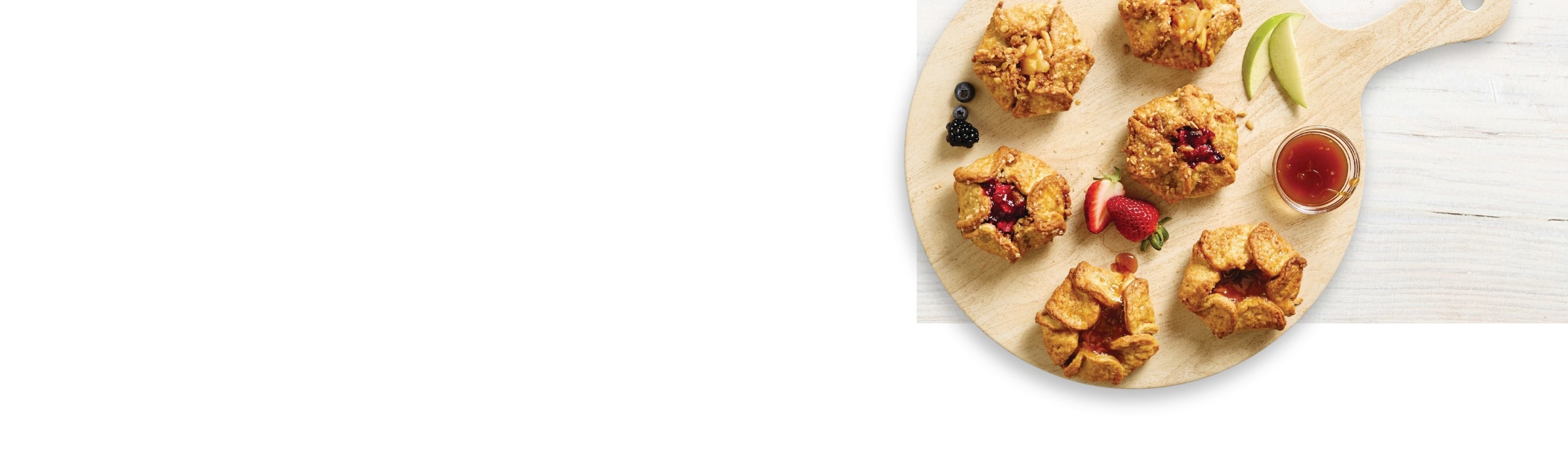 A platter full of blossom desserts
