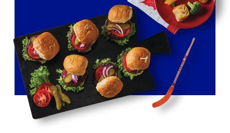 A hockey themed spread of appetizers